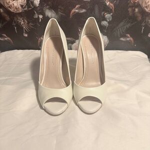 BCBGeneration White Peep Toe Pump